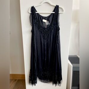 NWT- Joyfolie Beaded Jaci Flutter Sleeve Dress